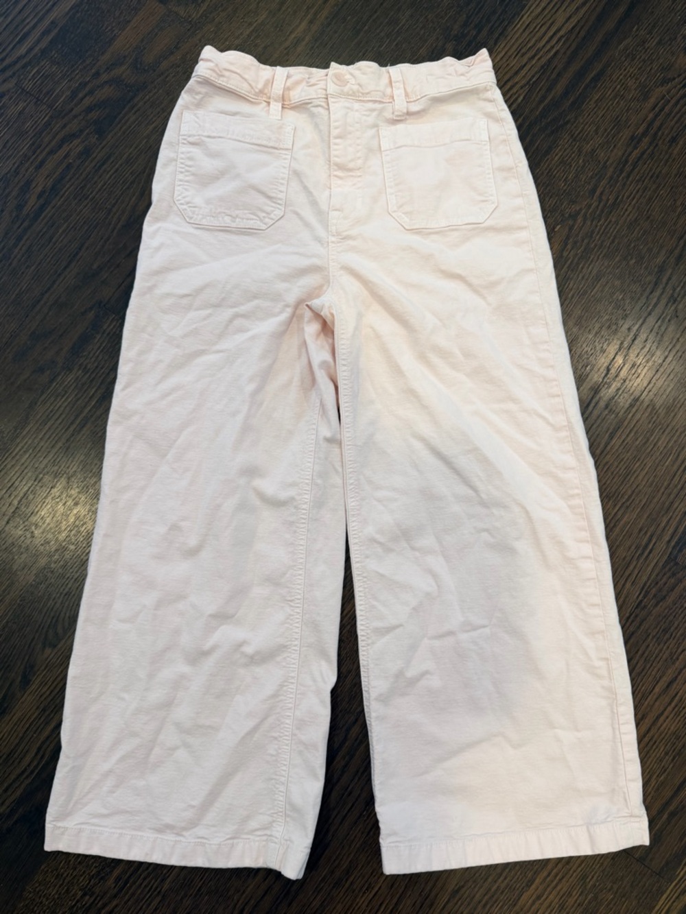J. Crew Pale Pink Wide-Leg Cotton Pants